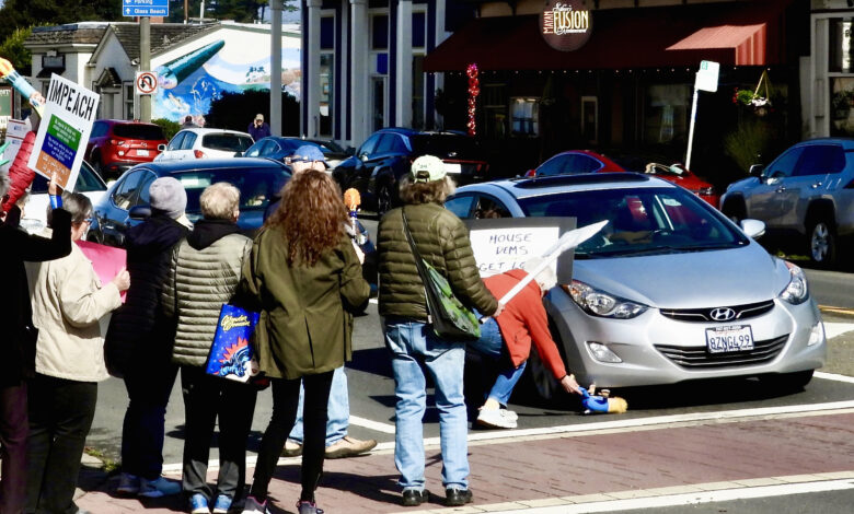 Big turnouts for Presidents’ Day protests in Fort Bragg, Ukiah, nationwide