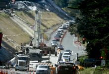 Caltrans describes coming eastward shift to work at Jack Peters Creek Bridge Project- 1930s newspapers show how state built bridge that will last another century