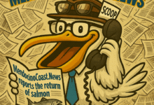 Mendocino Coast .News Logo Pelican