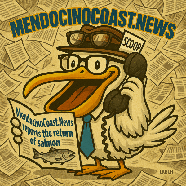 Mendocino Coast .News Logo Pelican
