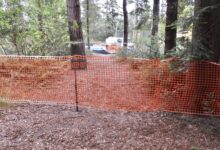 DO NOT ENTER! Historic walking trail off Little Lake Road closed by school district and partners as construction starts on water project.